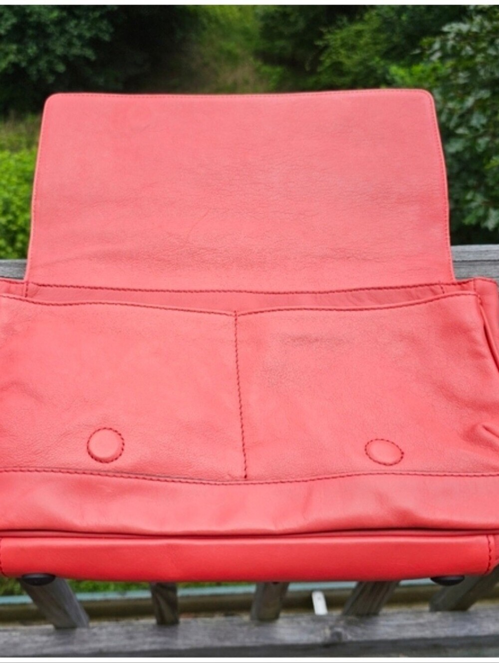 Rag & Bone Large Leather Pilot Clutch Crossbody Bag Red Coral - Picture 6 of 15